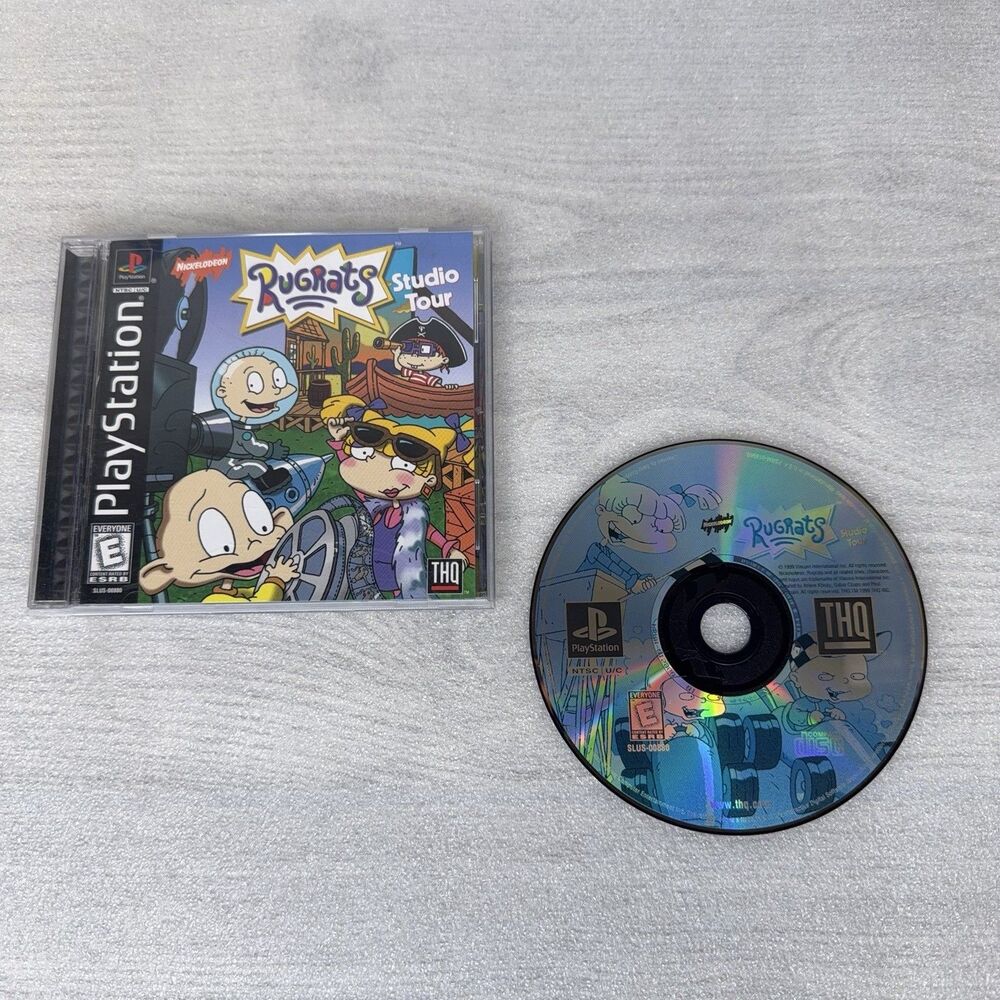 Rugrats: Studio Tour (Sony PlayStation 1, 1999) Black Label CIB Complete